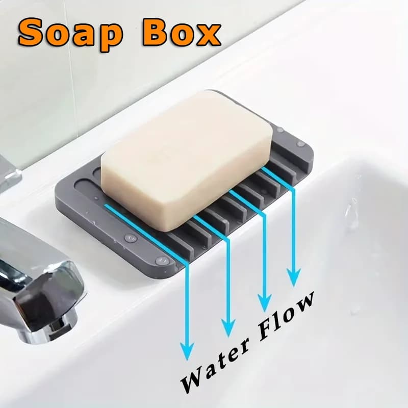 Portasapone in Silicone con Drenaggio, Senza Foratura, Antiscivolo, Creativo, Flessibile, per Cucina e Bagno, Organizzatore da Bancone, 1 Pezzo, Nuovo