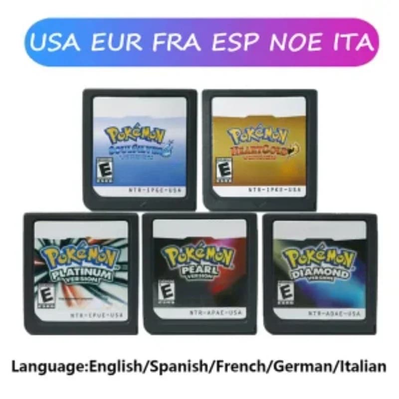 Pokemon Series DS Game Cartridge Video Game Console Card Diamond Platinum Pearl HeartGold SoulSilver Multilingual for NDS 3DS