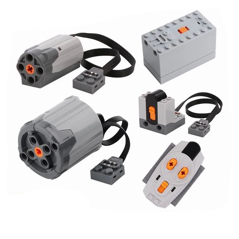 Kit motore buggy treno con servo M/XL Funzioni di potenza tecniche Telecomando IR per blocchi di costruzione compatibili con la tecnica Fai da te