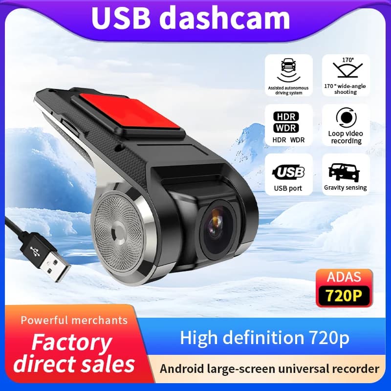 Vendite dirette in fabbrica, dashcam USB, ADAS, alta definizione 1080p, registratore universale Android a grande schermo, 170 ° tiro grandangolare