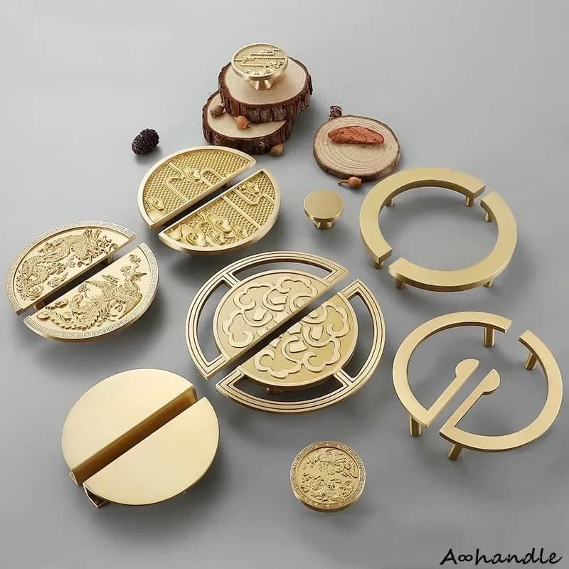 Nuova coppia di maniglie in ottone cinese Maniglie per mobili Hardware per mobili Maniglie per cassetti Manopole per cassetti Accessori per cucina Maniglia per armadio per camera da letto