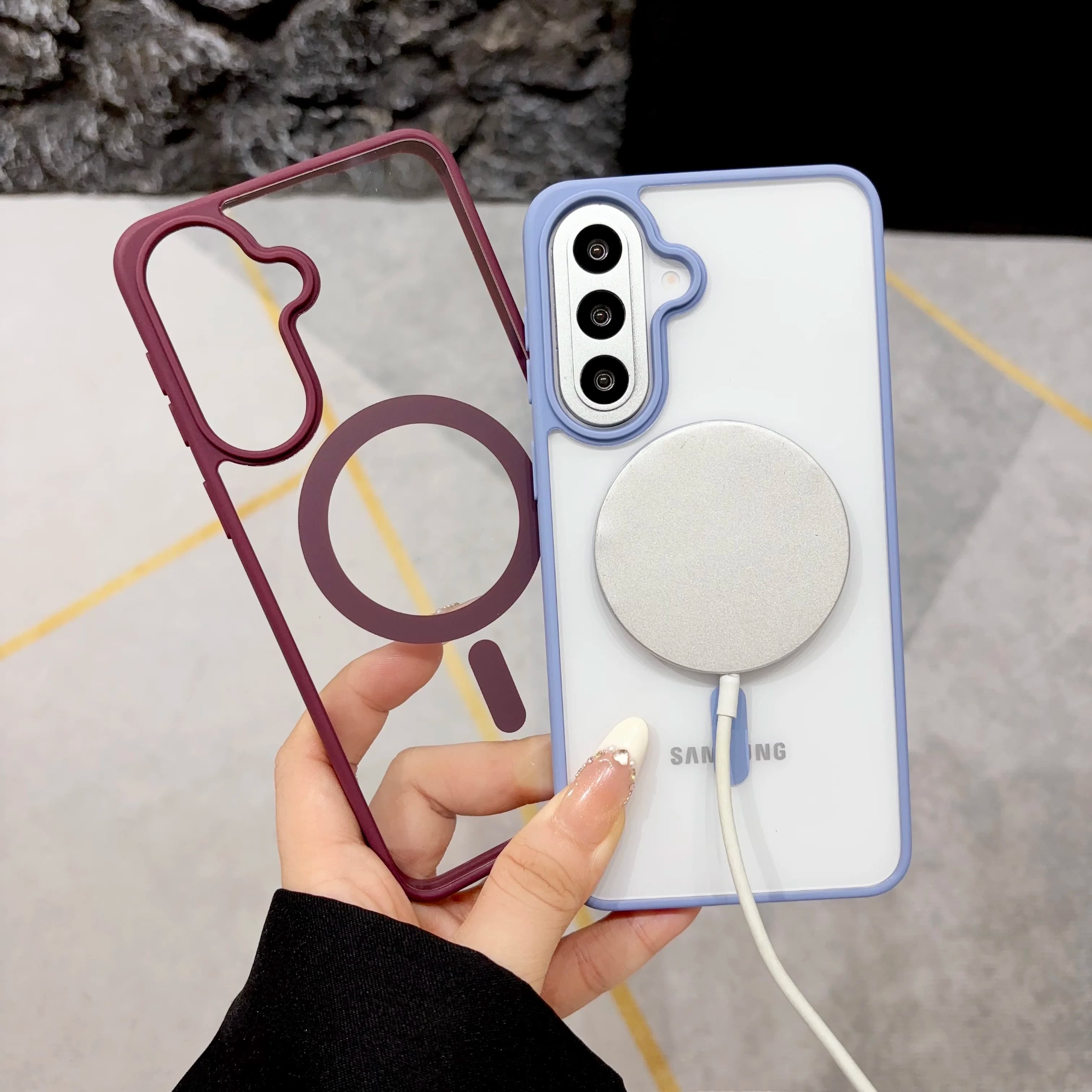 Colorful Acrylic Magnetic Phone Case For Samsung Galaxy A57 A56 A55 A37 A36 35 A26 A17 A16 A15 A07 A06 4G 5G Magsafe Back Cover