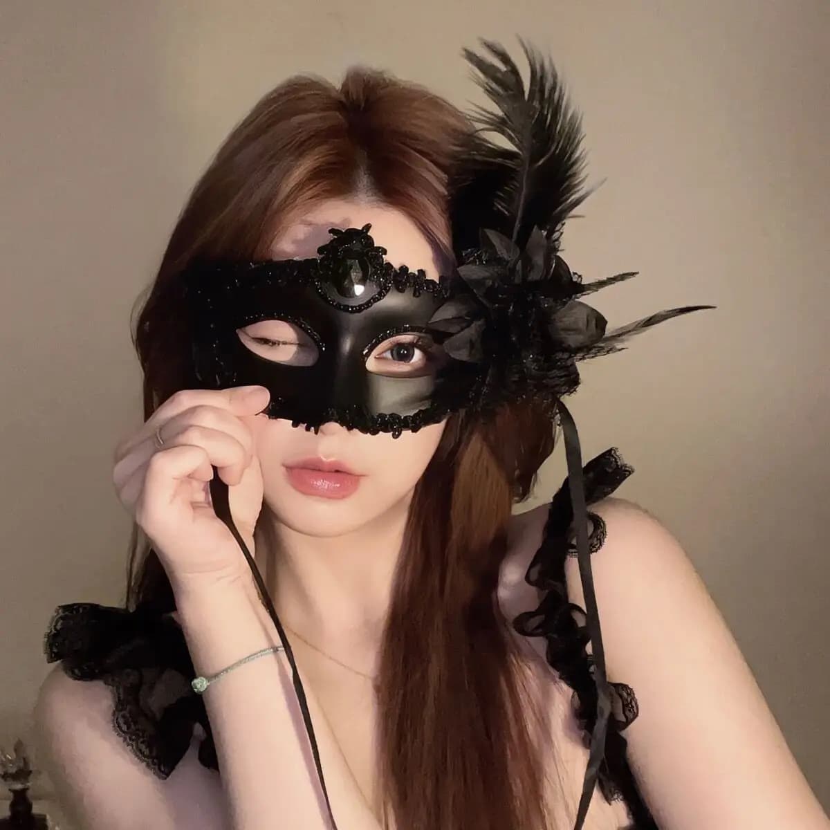 Maschera Sexy in Pizzo per Festa in Maschera, Mezza Faccia, per Halloween
