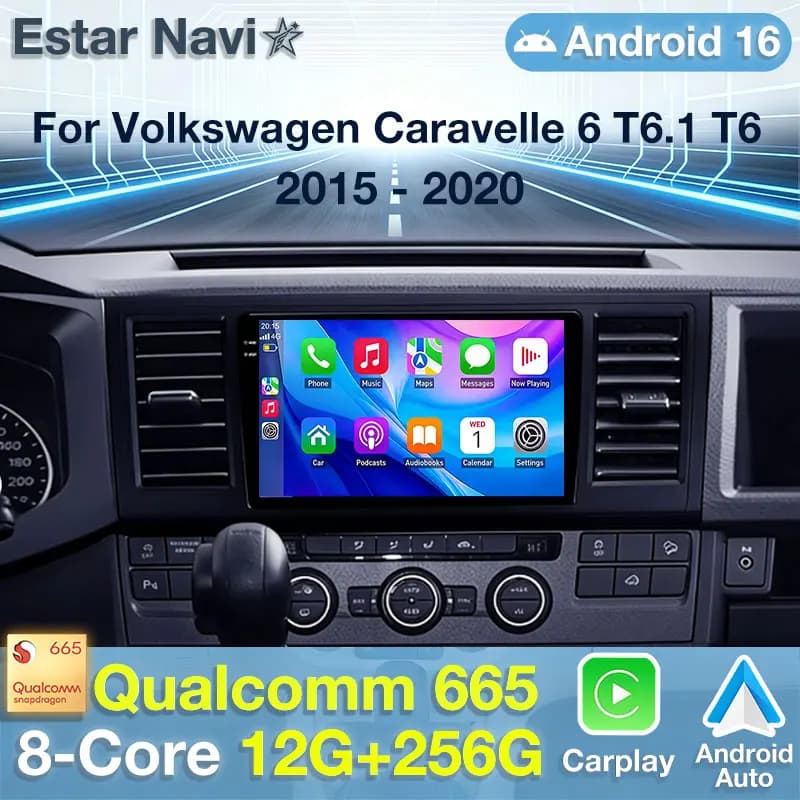 Per VW Volkswagen Caravelle 6 T6 2015-2020 DSP Autoradio Lettore Multimediale Video Android 16 Auto Carplay Navigazione GPS DVD RDS