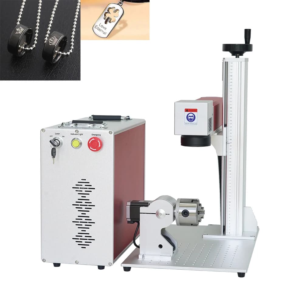 Articoli promozionali per macchine da stampa per legno per marcatura laser Marcatore laser portatile Laser a fibra da 50 Watt per incisione di metalli