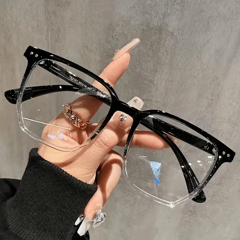 Occhiali con montatura completa in stile cyberpunk - Montatura in PC e lenti a C, ovali, accessorio moda unisex