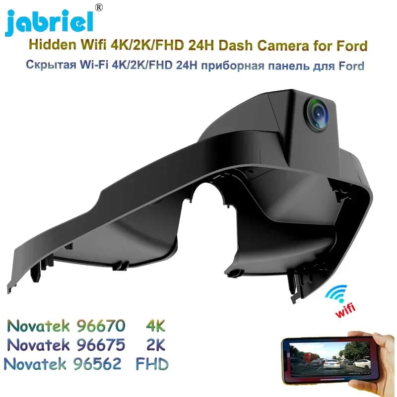4K 2160P Wifi Auto DVR Videoregistratore di Guida Per Ford EVOS EcoBoost 245 ST-Line 2022 2023 Dash cam Telecamera 24H Monitoraggio Parcheggio