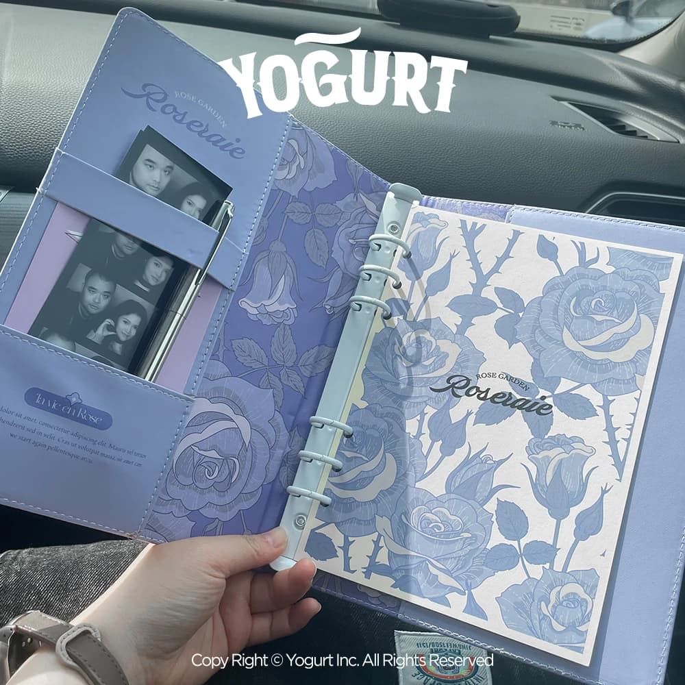 Gradient Rose A5 Leather Photo Album | Refillable Binder for Cards, Idol Photos | Gift Notebook Collectibles