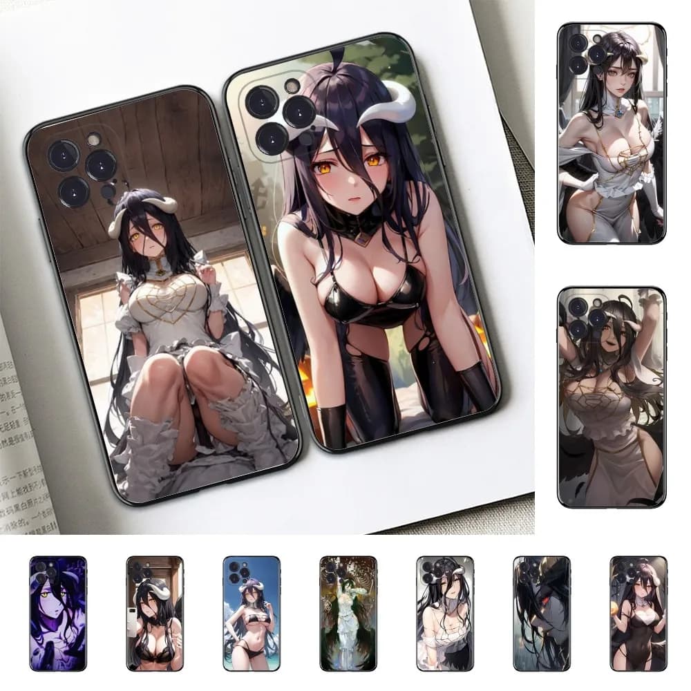 Custodia per telefono Anime Overlord Albedo per iPhone 15 14 11 12 13 Mini Pro XS Max Cover 6 7 8 Plus X XR SE 2020 Funda Shell