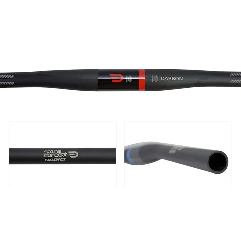 Manubrio Dodici Ultra Light MT in fibra di carbonio completa, con curvatura 9 gradi, impugnatura grande, 31.8 * 690/720/740/760UD, finitura opaca.