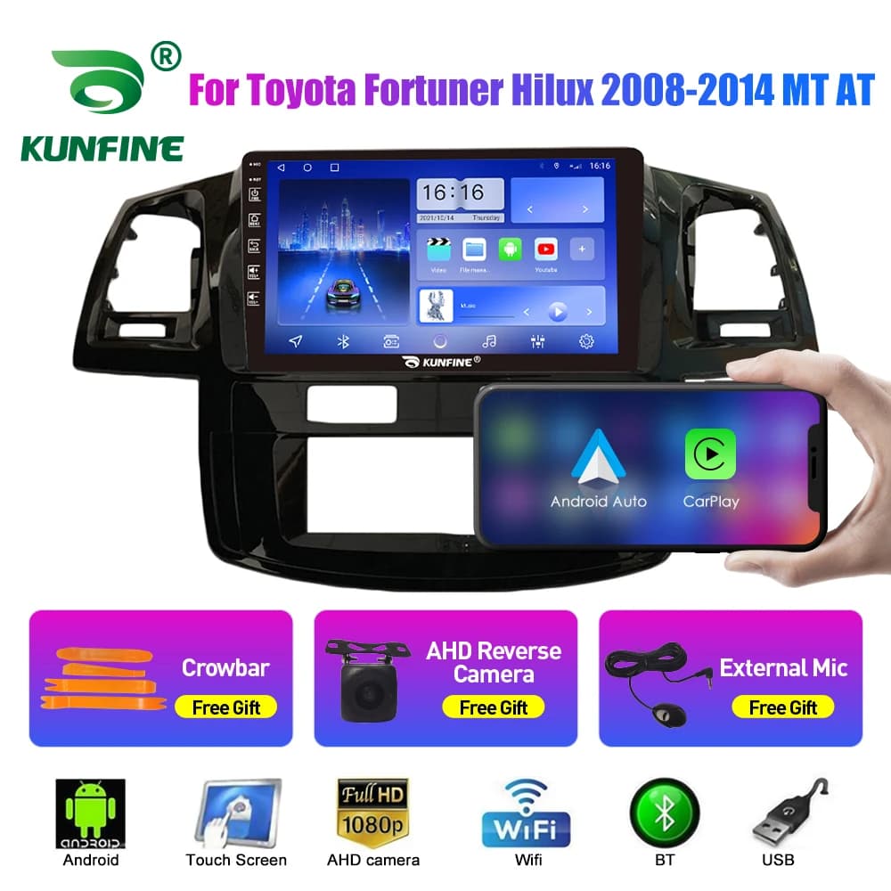 10.33 ''Radio Per Toyota Fortuner Hilux Android Auto Stereo DVD Lettore di Navigazione GPS Touch Screen Carplay Android Auto QLED