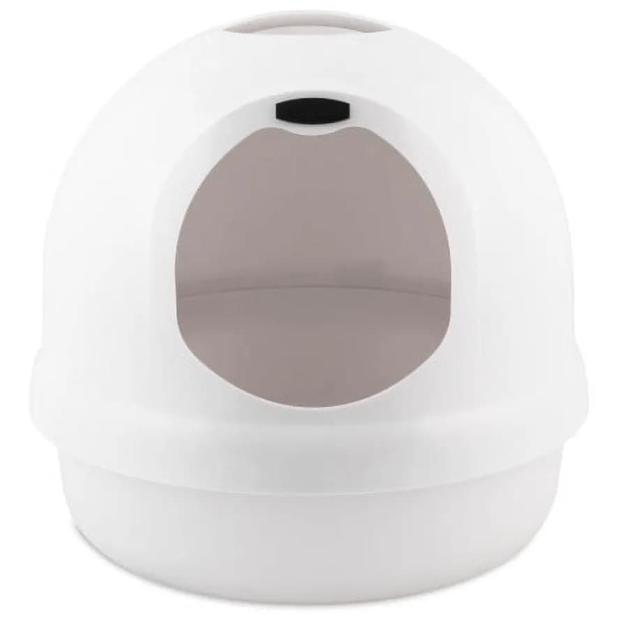 Lettiera per Gatti Chiusa in Plastica Booda Dome con Coperchio a Cupola, Vaschetta Coperta per Gatti, Bianca