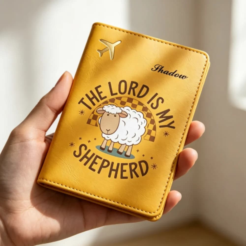 Personalized Cute Cartoon Sheep Custom Name Passport Holder, Multicolor Travel Document Wallet For Men Women