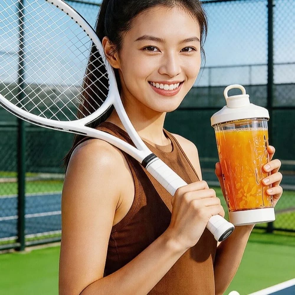USB Rechargeable Portable Electric Juicer 600ML Capacity Cordless Juice Cup Blender Plastic Digital Display