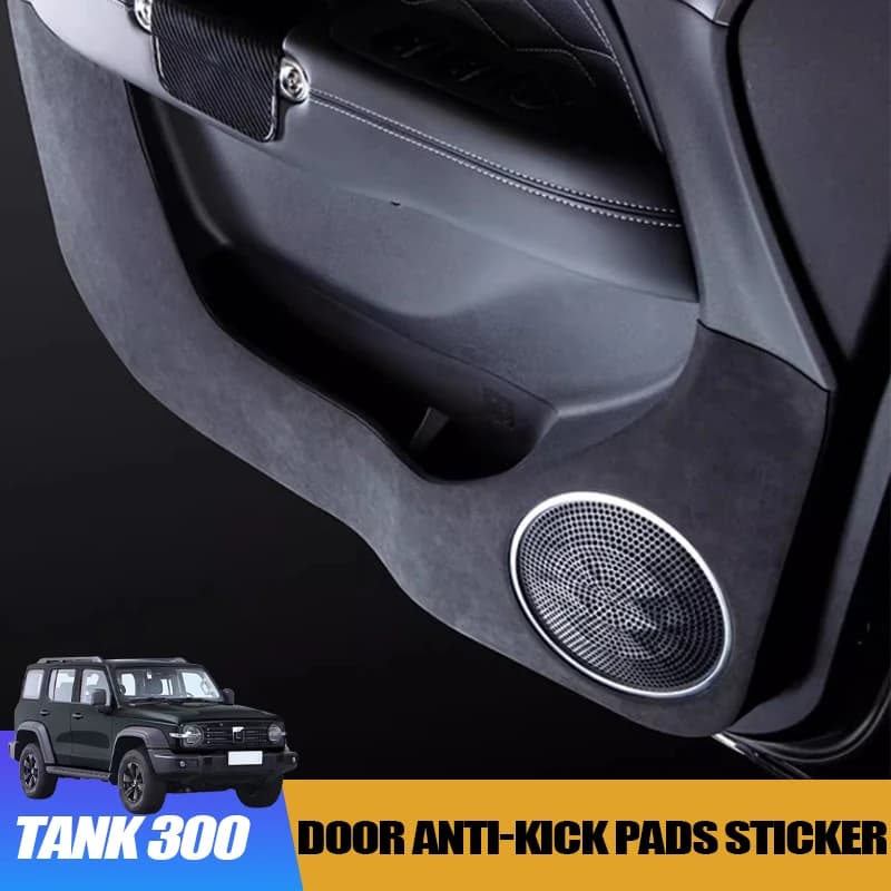 Adesivo anti-calcio per porta in pelle scamosciata per GWM WEY Tank 300 Tappetini di protezione personalizzati Rivestimento interno Accessori di protezione antisporco