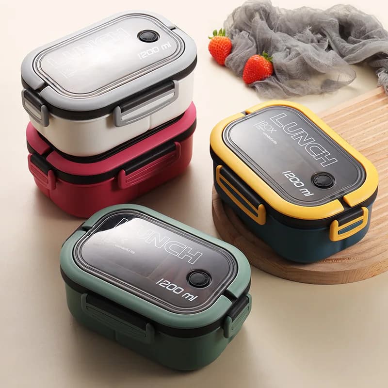 Lunch Box a doppio strato studente Office Worker Bento Box Picnic all'aperto frutta contenitore per alimenti insalata leggera che riduce i pasti borse per il pranzo