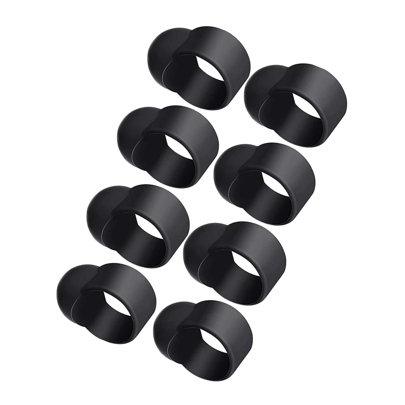8 pezzi copri dito per tamburo lingua silicone organico bussare strumento di riproduzione riduzione del rumore manica per dito per tamburo con lingua in acciaio