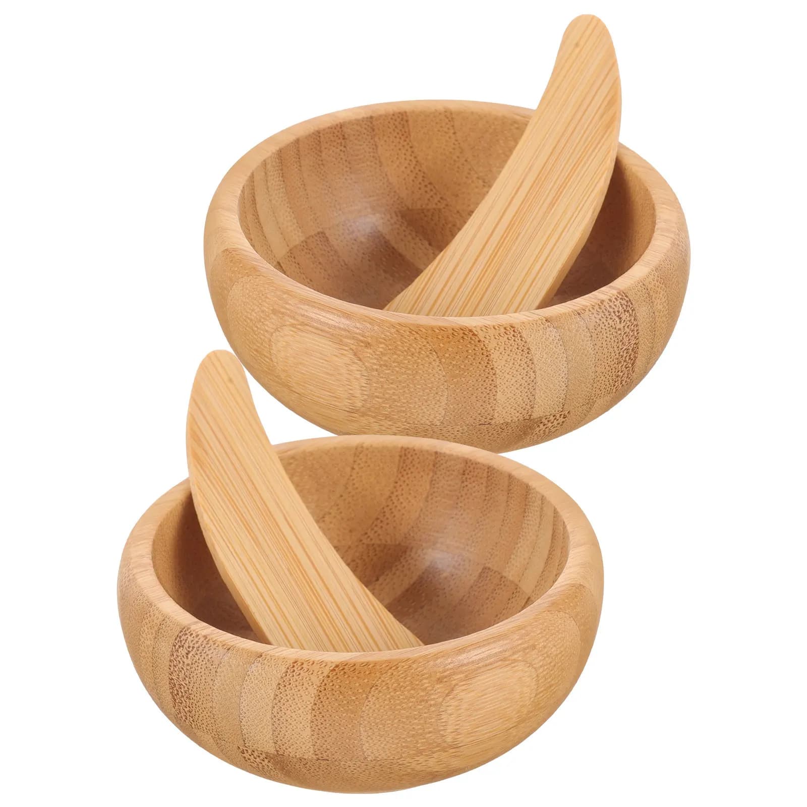 2Pcs Bamboo Face Mask Mixing Bowl Set Integrated Lid for Prep Skincare Rituals DIY Facial Tools Esthetician Supplies