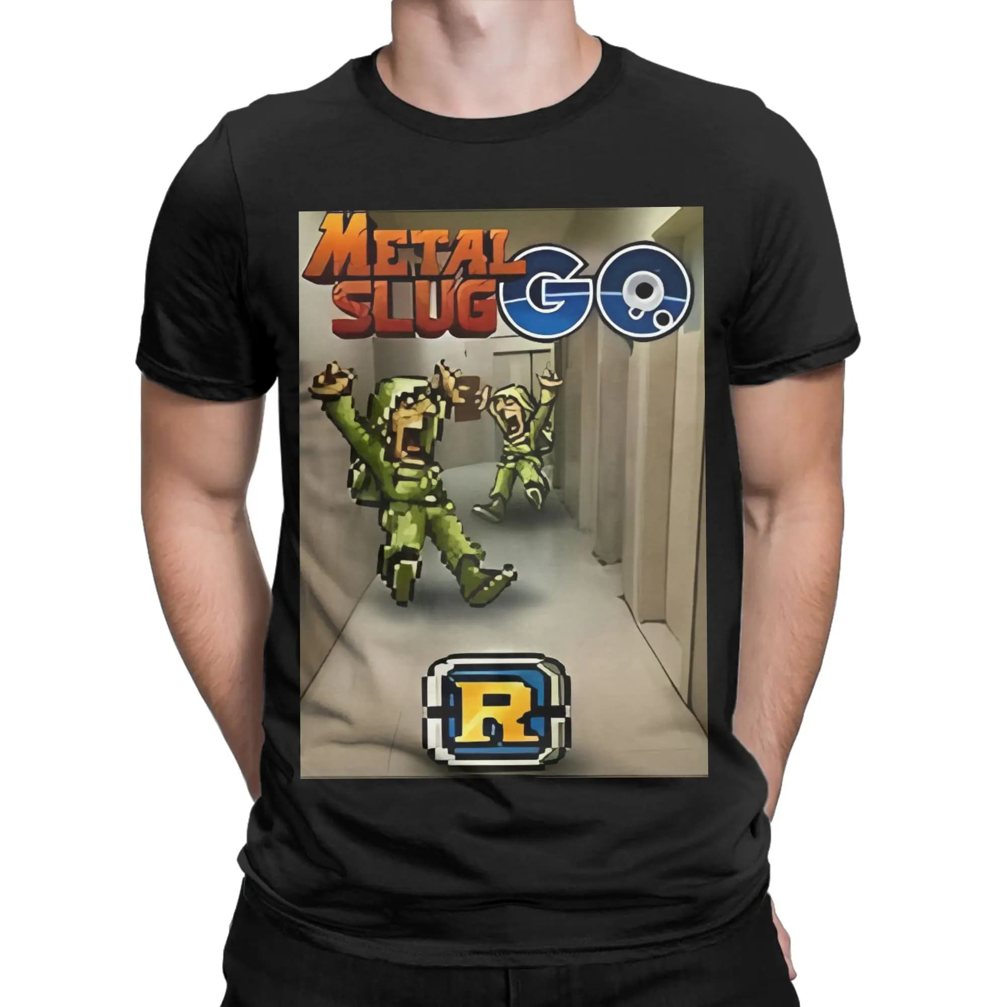 Metal Slug Go Arcade Video Game Divertente maglietta con grafica divertente in cotone al 100% Metal Slug Tops Tees per uomo