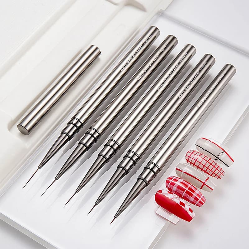 1pcs 6-18mm Nail Art Liner Brushes Hand Painted Brush Acrylic UV Gel Colours Paints Builder Drawing Pen DIY Manicure Accessories