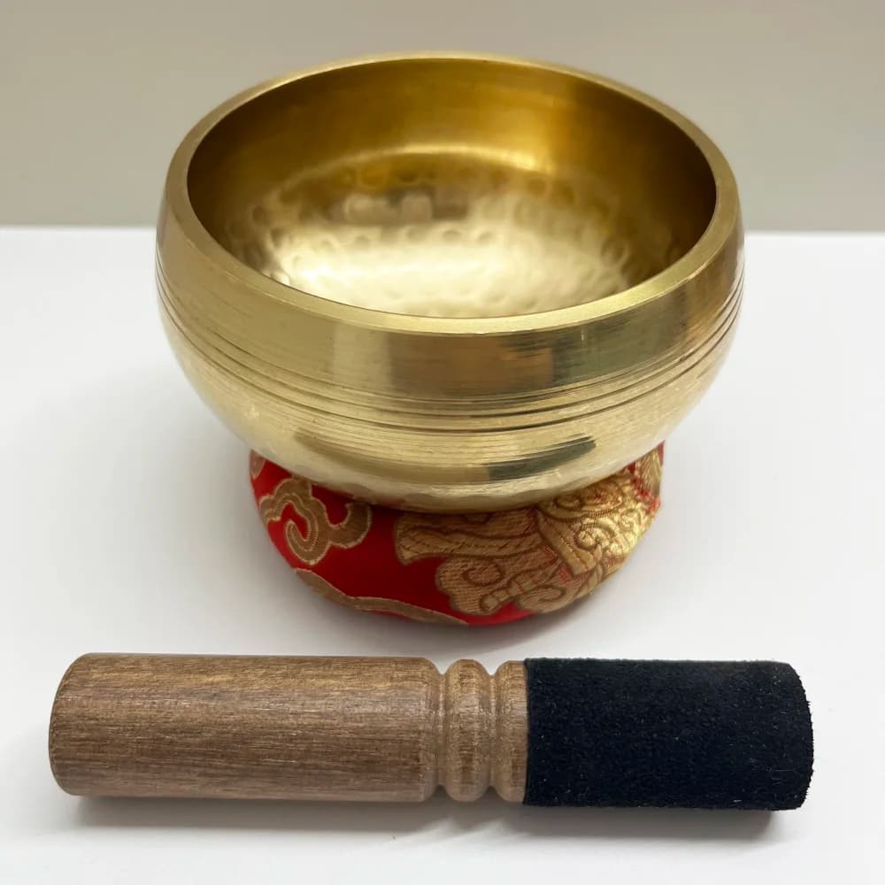 Brass Tibetan Singing Bowl Handmade Sanskrit Yoga Meditation for Sound Healing Stress Relief Buddha Mindfulness Instrument