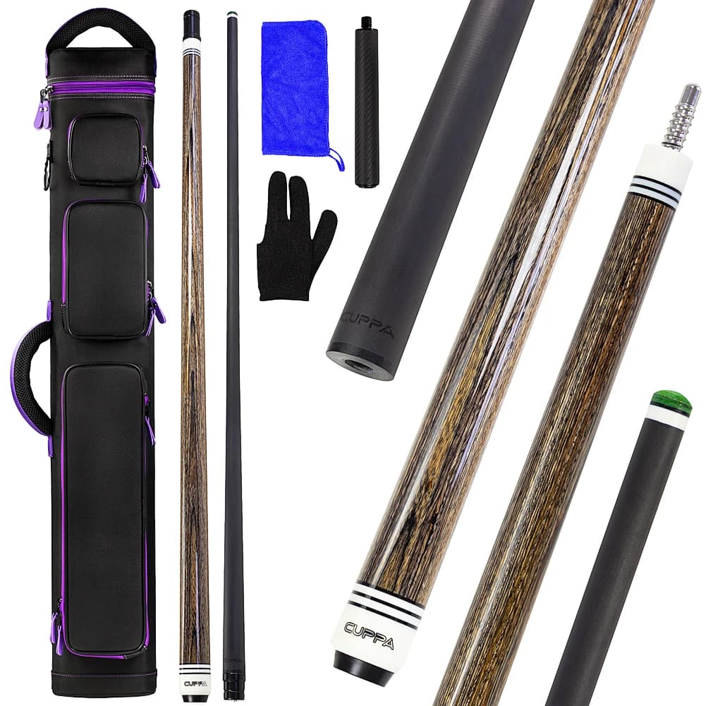 CUPPA MY Billiards Cue Case Set Carbon Fiber Pool Cue Stick 12.5mm Tip Size With Pool Cue Set Billiards Accessories