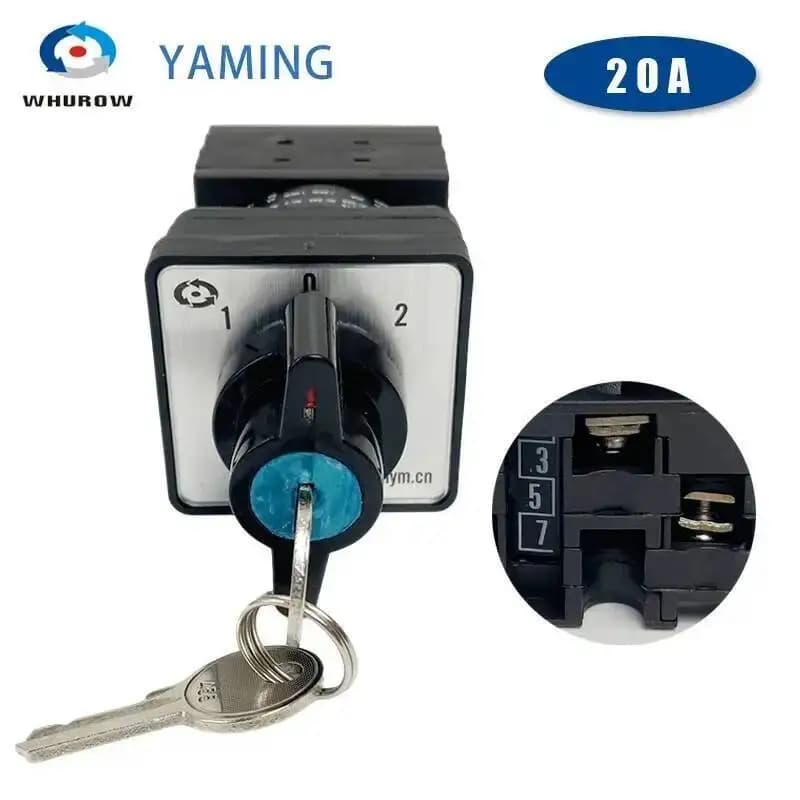 Commutatore a camma rotante 2/3 posizioni con chiave 690V 20A Circuito di controllo selettore Controllo alimentazione LW42 YMW42S
