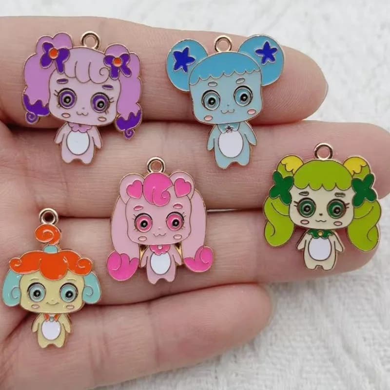 10pcs Cartoon Cute Drip Oil Alloy Jewelry Accessories Pendant Earrings Bracelet DIY Pendant