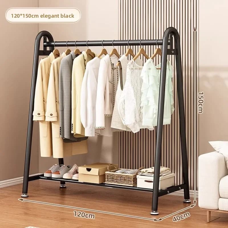 Simple coat rack Floor-to-ceiling indoor drying rack Storage rack Household bedroom Floor-to-ceiling clothes rack Hanger
