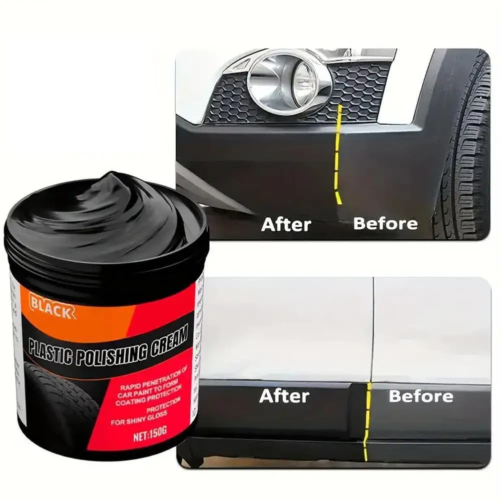 150g Plastic & Rubber Repair Paste - Black Crystal Polish for Car Scratches, Tire Shine & Interior Renewal, Anti-Aging & Fade Re