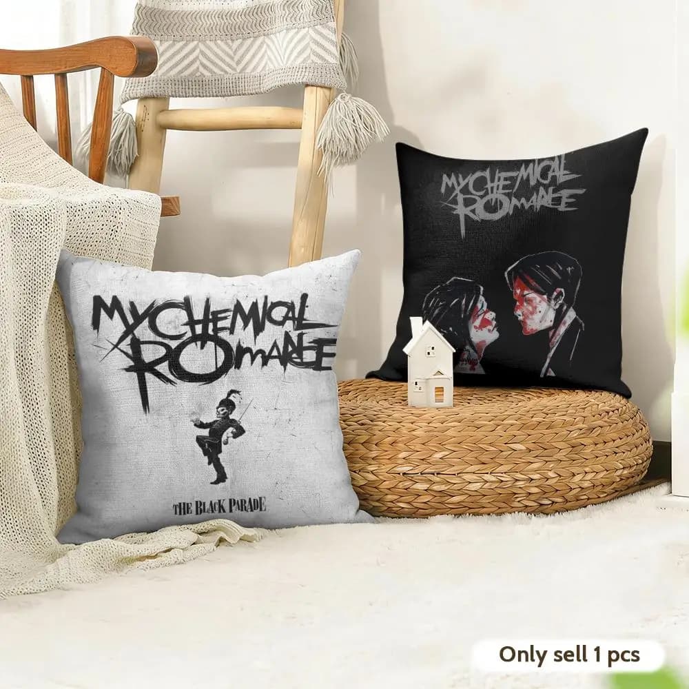 My C-Chemical R-Romance pillow sheet in natural linen, organic fabric, front-back printing, decoration for sofa, home, gift, pillow pillowcase
