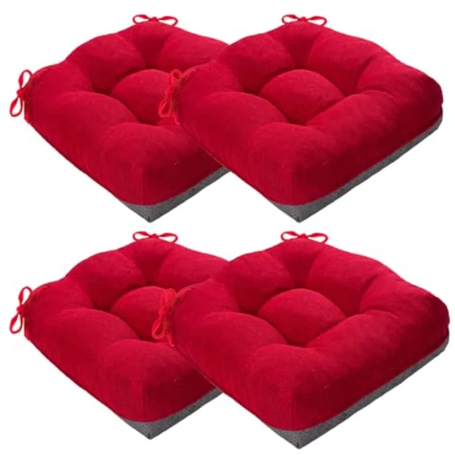 Cuscini per Sedie da Pranzo in Memory Foam, Set di 4 Cuscini Antiscivolo Spessi per Sedie da Cucina e Sala da Pranzo