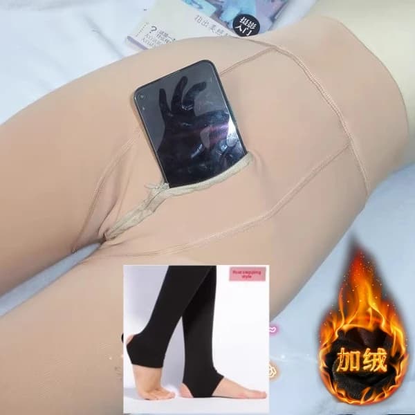 Collant da uomo Leggings integrati Elastico Grande Inverno Caldo Velluto addensato Abbigliamento invernale Adolescenti Nove punti, Un pezzo