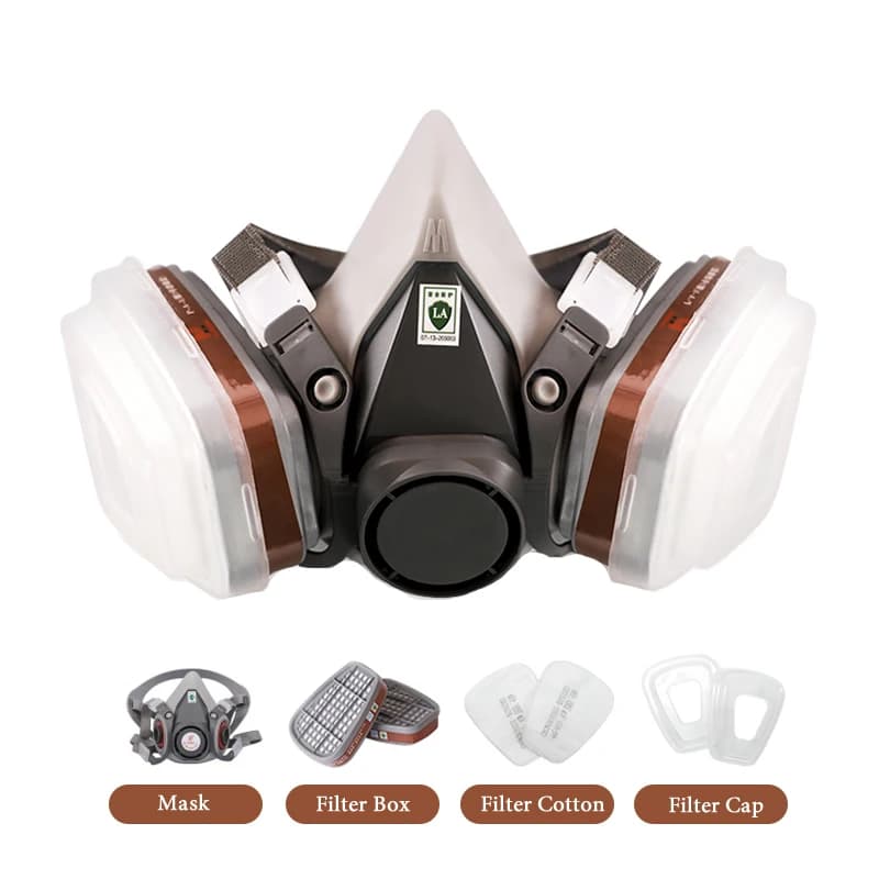 Half Face 6200 Anti-dust gas mask Chemical respirator Double filter box Organic spray paint vapours Spray polishing Job protection