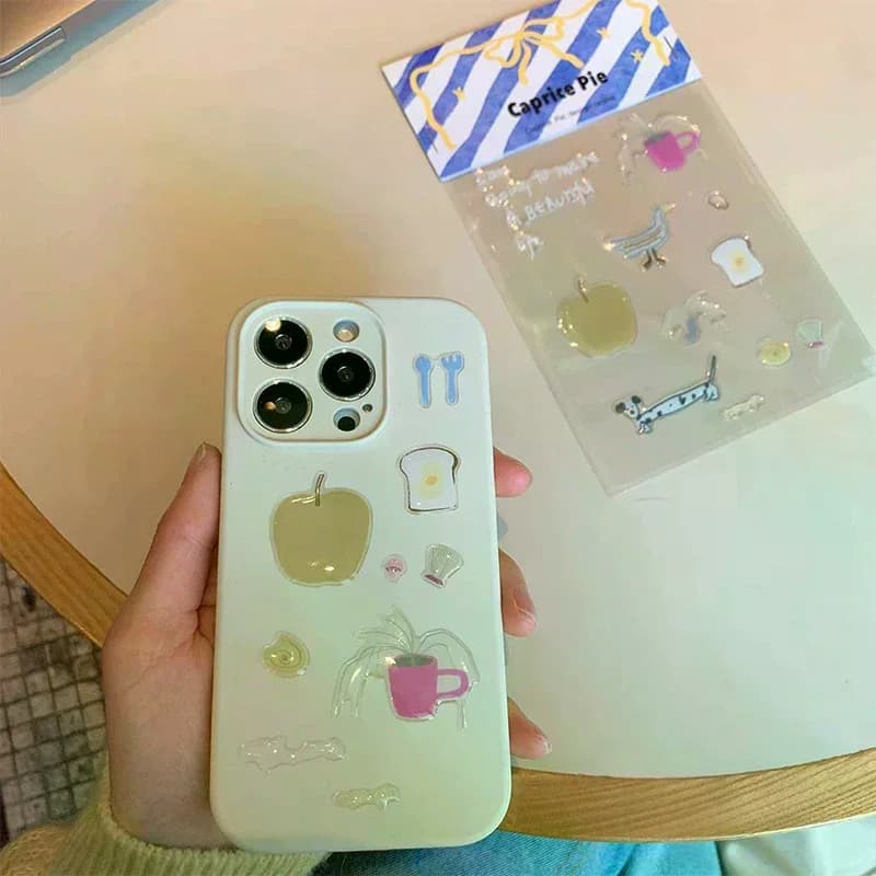 1 Pezzo Adesivi 3D in Resina Epossidica a Cartone Animato per Decorazioni Fai-da-te di Cover per Telefoni, Computer, Diari e Tablet