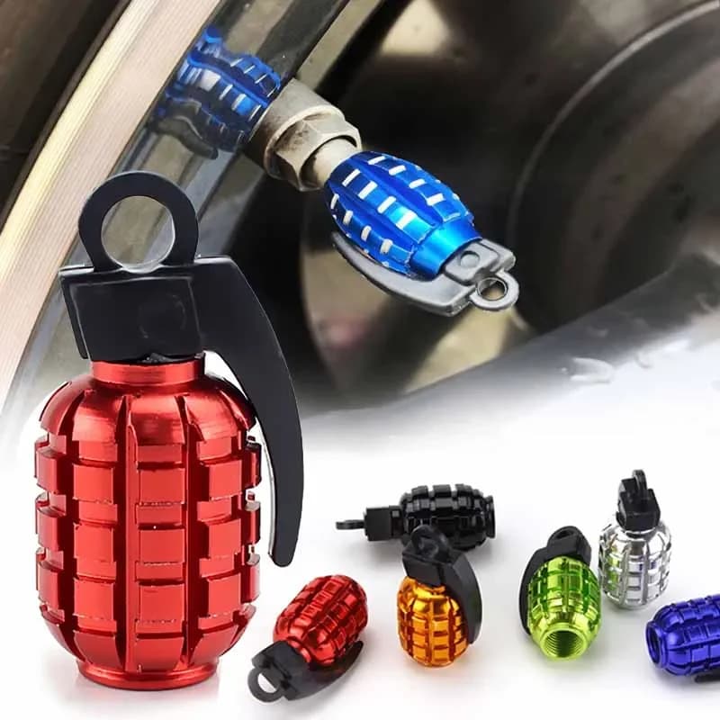 4 pcs pneumatic valve cap for car stems valve grained aluminum cover air dust cover air valve pneumatic cargo bike hoop valve stem caps