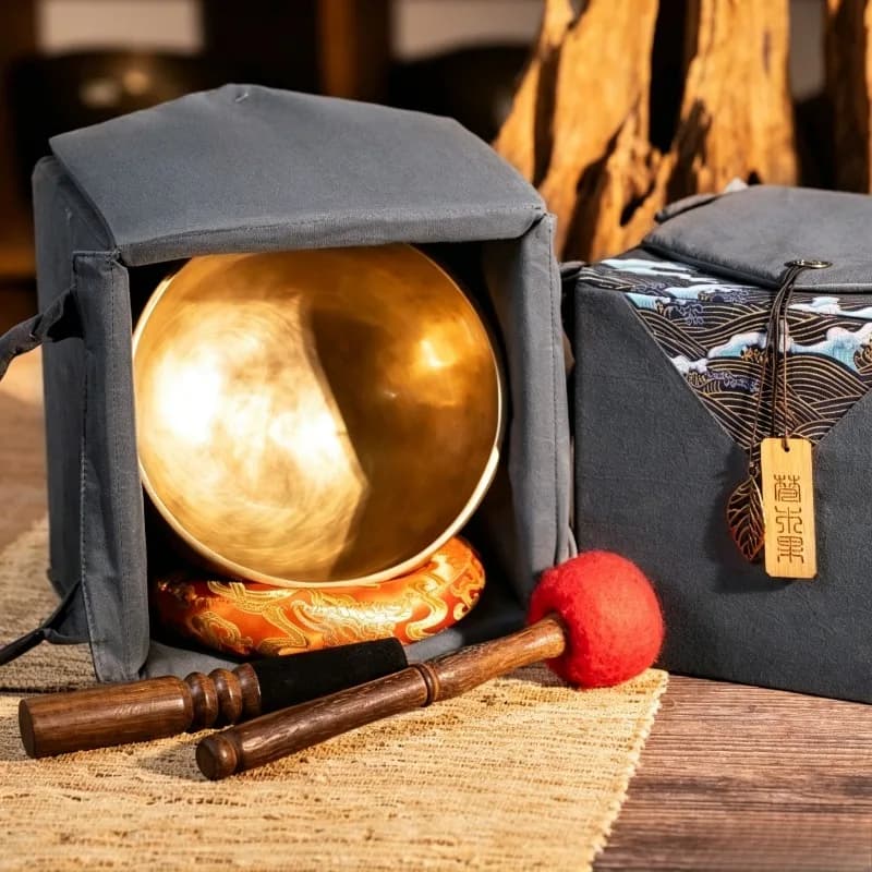 Handmade Singing Bowl Gift Box Nepal Portable Original Tibetan Singing Bowls Meditation Yoga Brass Bowl Sound Healing Instrument