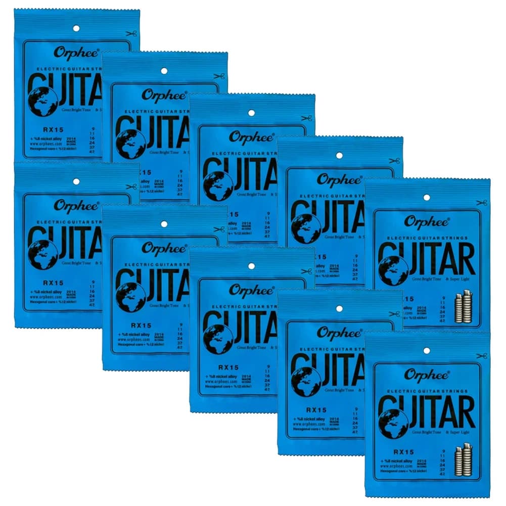 Corde per chitarra elettrica Super Light 10 Set 10-46 9-42 Filo esagonale in acciaio al carbonio e lega di nichel ORPHEE-TX 11-50