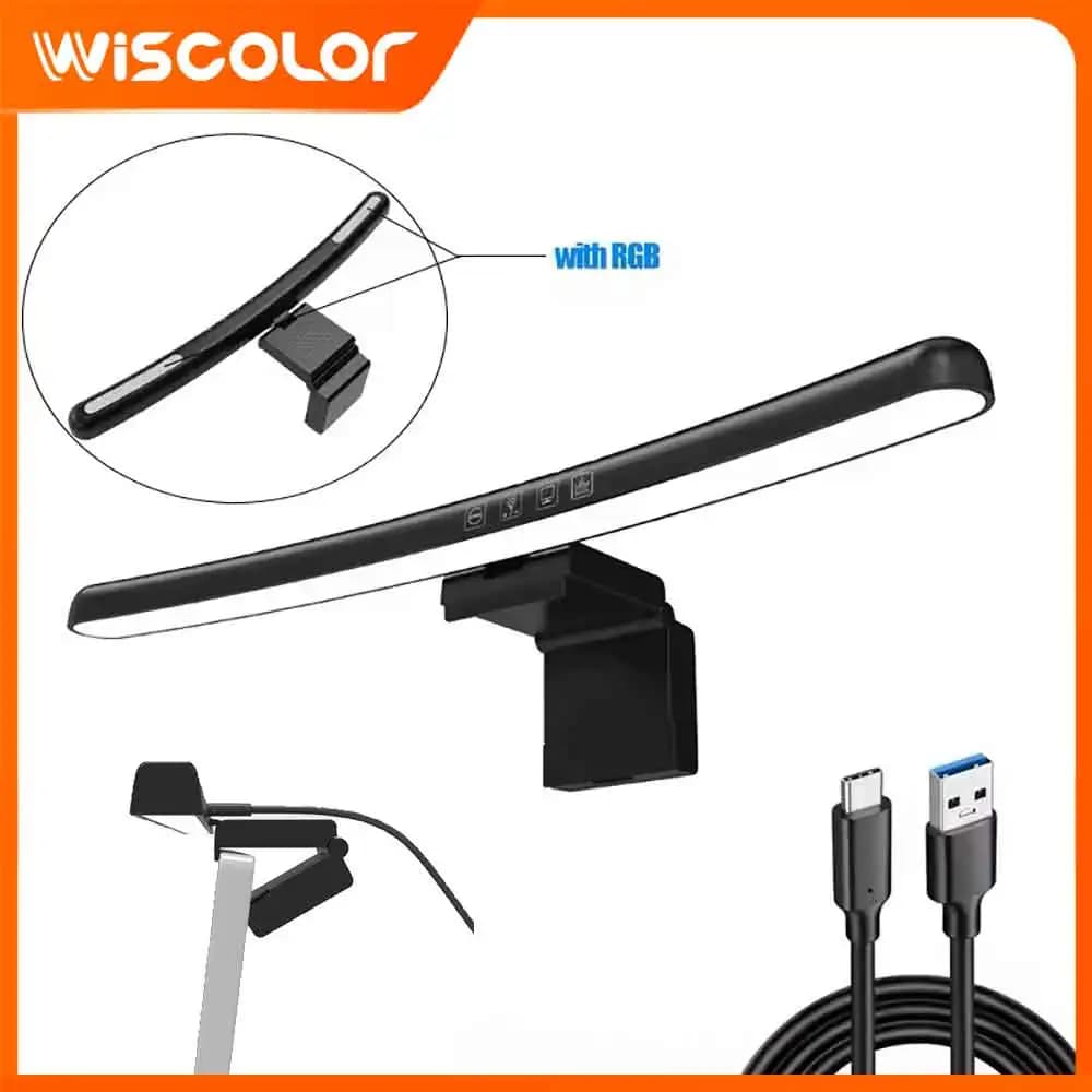 Temporary RGB LED light bar for monitor, desk lamp with dimmable lights for table, house, bedroom, desk accessories