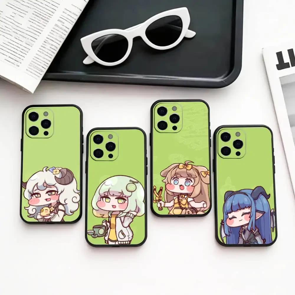 Custodia per telefono in silicone morbido Card Game T-Trickcal Chibi Go per iPhone 17 16 15 14 13 12 11 X XR Plus Pro Max Plus