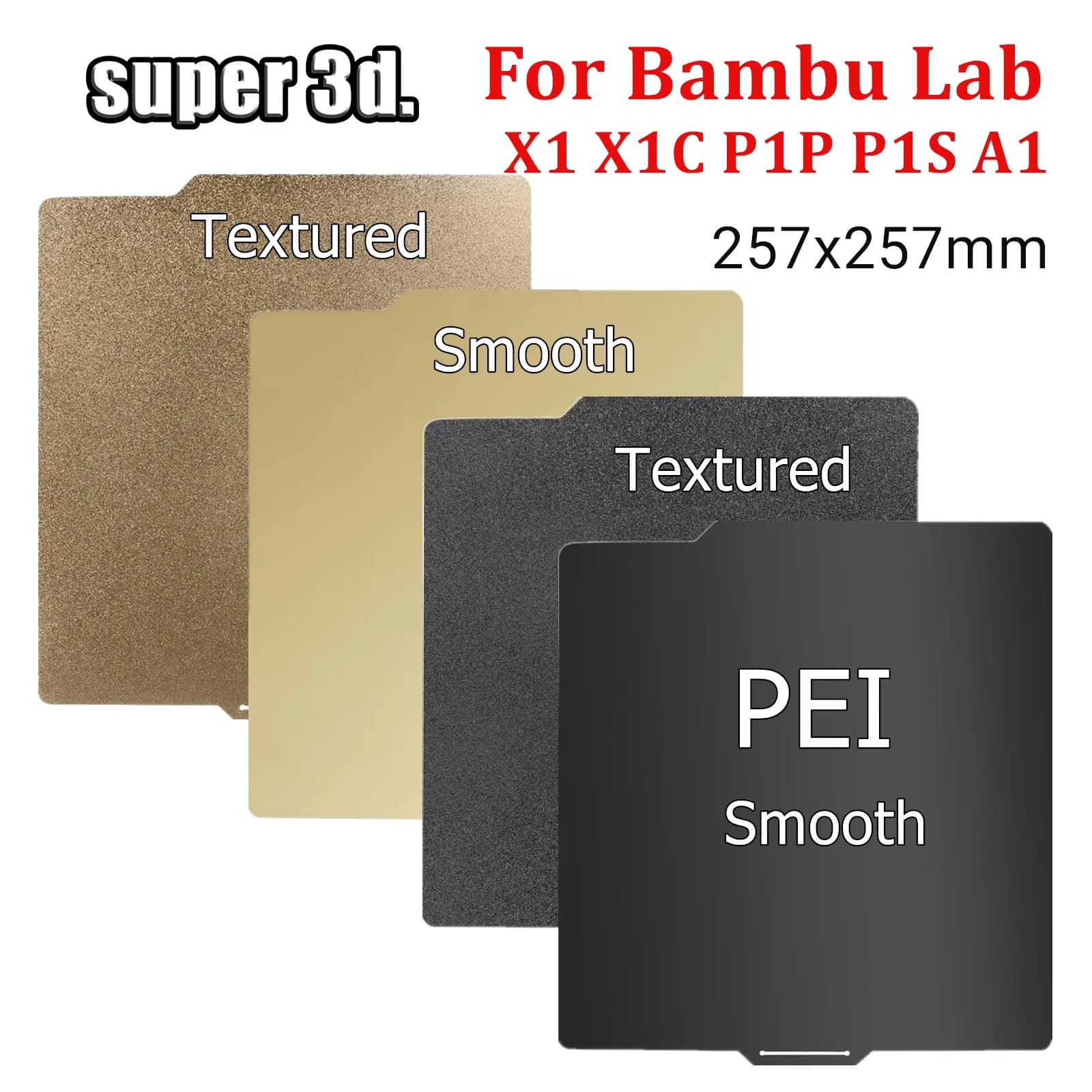 Bambu P1s Piastra di Stampa Parti Della Stampante 3d 257x257mm Piastra di Costruzione Pei Peo Pet Per Bambu Lab X1 Carbonio Bambu Lab P1p A1 Accessori