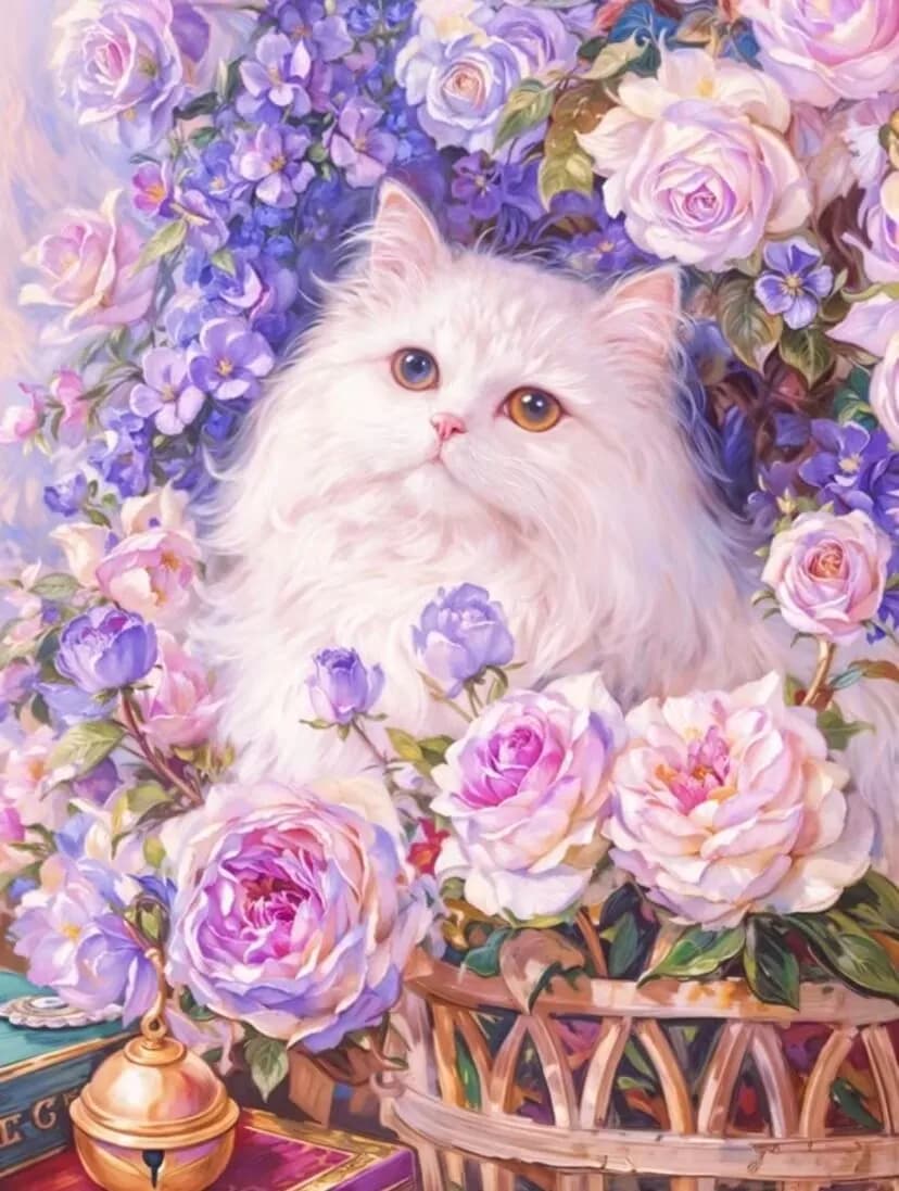 9ct 65X85cm Cat Pre-Printed Cross Stitch Kit DIY Embroidery Set Handicraft Floss Needle Crafts