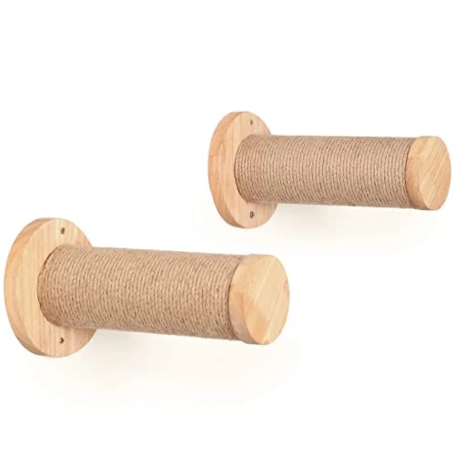 Mobili da Parete per Gatti, Gradini da 11,8 Pollici per Cartongesso, Scale per Gattini da Montare a Parete con Scratching Board in Juta, Scaffale per Gattini, Confezione da 2