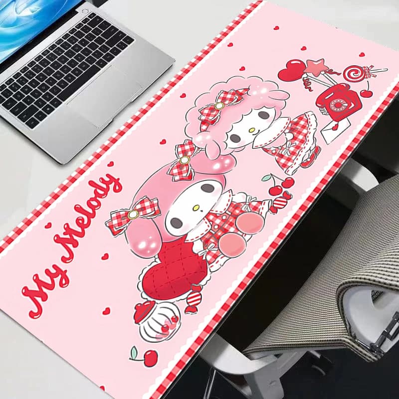 Tappetino per mouse Kawaii My Melody Anime Accessori da gioco rosa PC Tastiera per computer Gamer Tappetino da scrivania alfombrilla xxl Tappeto Mousepad