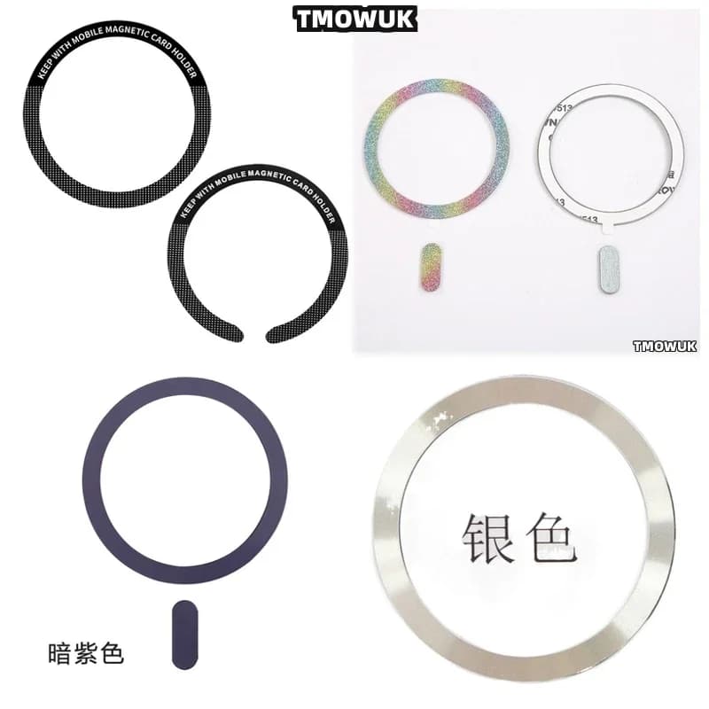 Per iPhone 8 11 12 X XR Pro Max Plus Mini per Magsafe - Adesivo ad anello con piastra magnetica in metallo ad alta aderenza per la ricarica wireless