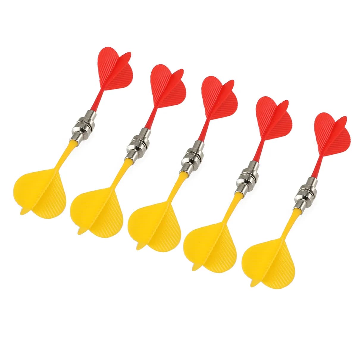 10 ali magnetiche in plastica con punte magnetiche resistenti, lunghe 8 cm, rosse e gialle, di ricambio per freccette magnetiche da esterno