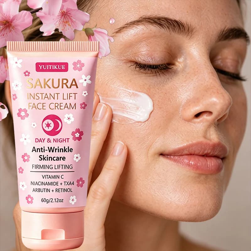 YUITIKUE Sakura Instant Lift Face Cream 60g Retinol Niacinamide Anti-Wrinkle Firming Day & Night Facial Skin Care Cream