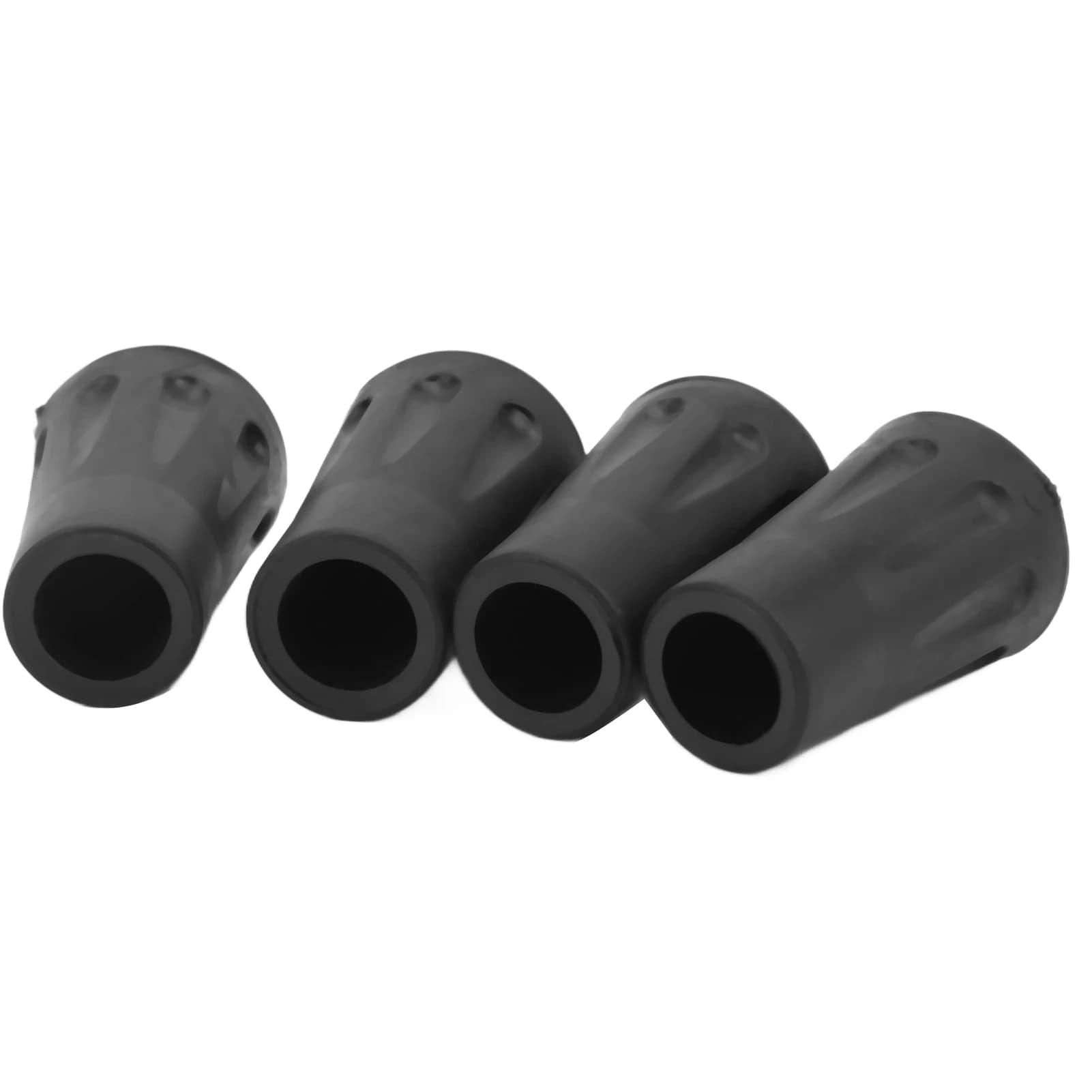 4 pieces trek stick tips for spare parts in non-slip rubber for shock absorption for trekking poles with hole diameter of 12 mm