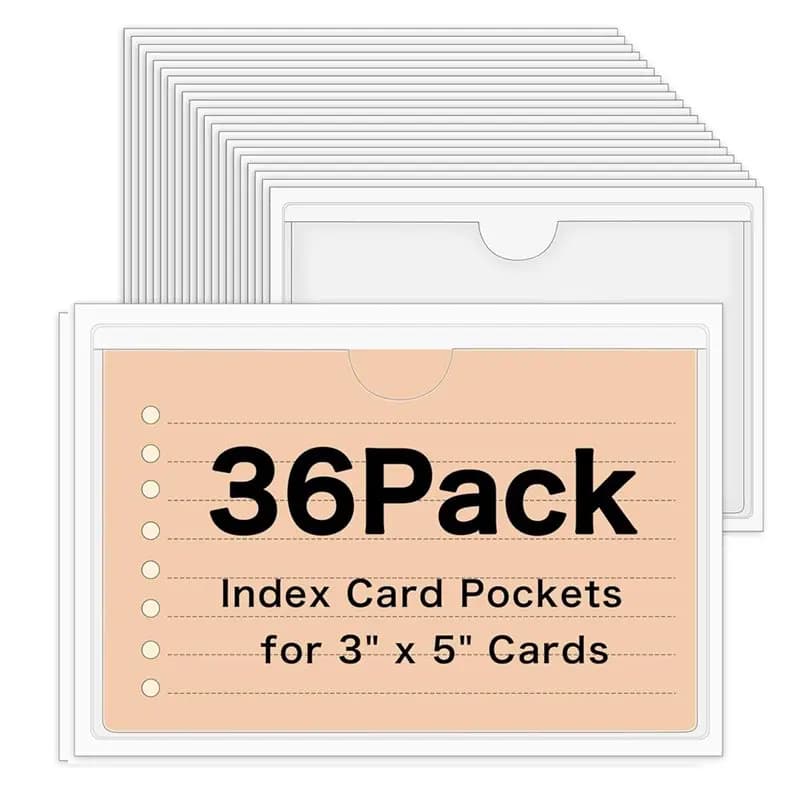 A13E-36 Confezione di Porta Etichette Adesive in Plastica Trasparente 3" X 5" per Organizzazione