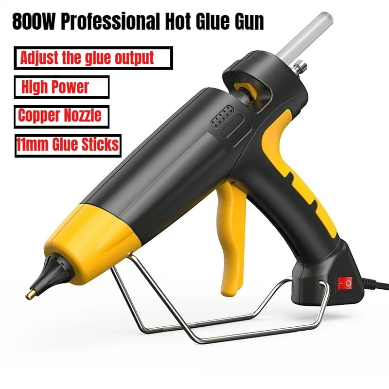 Pistola per colla a caldo professionale 300w/800w con stick di colla da 11mm, mini pistola in silicone da 150w per 7mm, strumenti fai da te per la casa riparazione della plastica